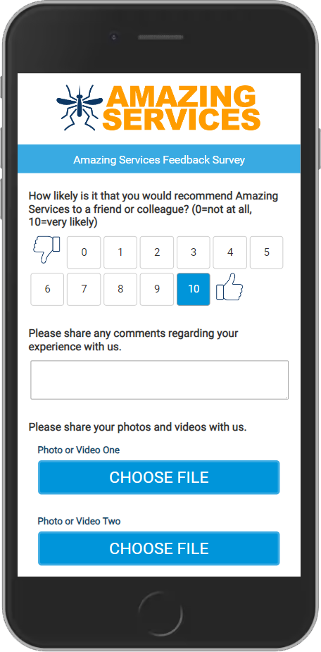 Customer survey template mobile example