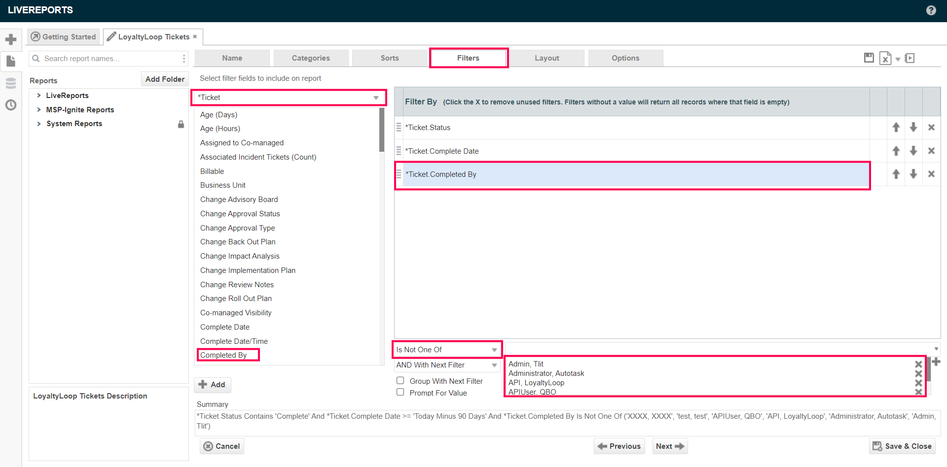 datto autotask report