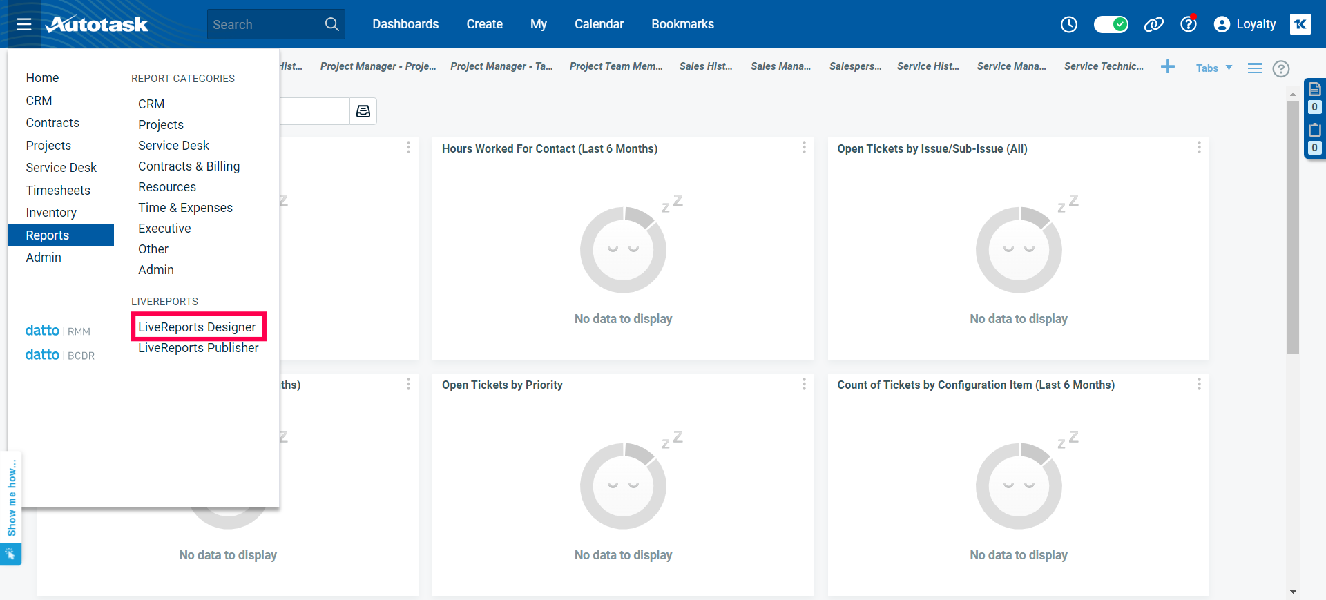 datto autotask report