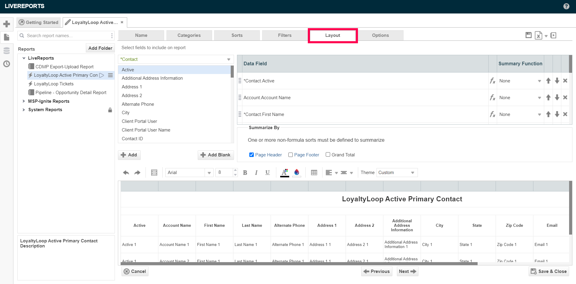 datto autotask report