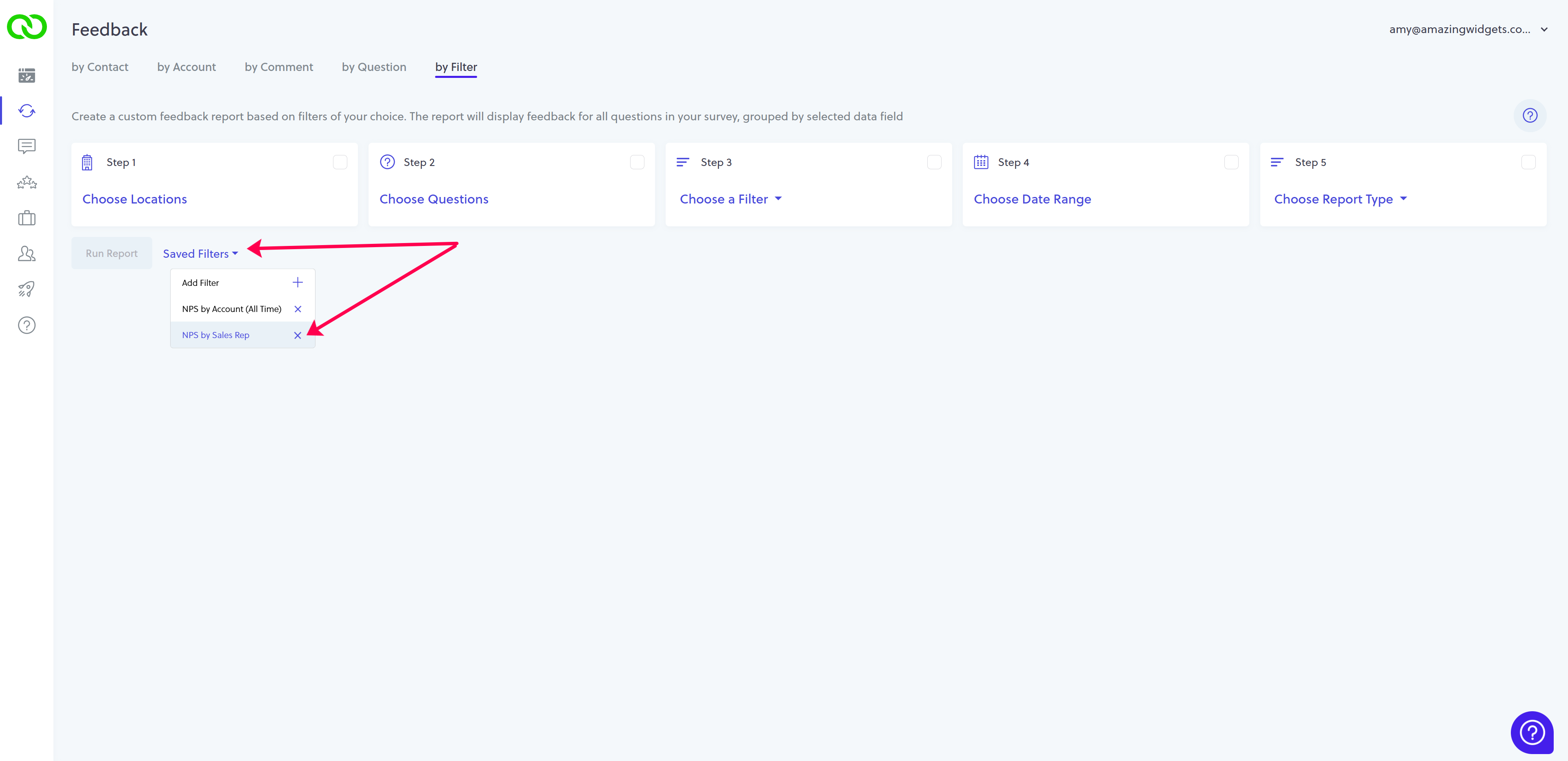 loyaltyloop feedback by filter