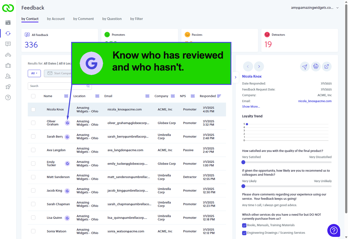 LoyaltyLoop ReviewMatch screen matching Google reviews to known customer records.