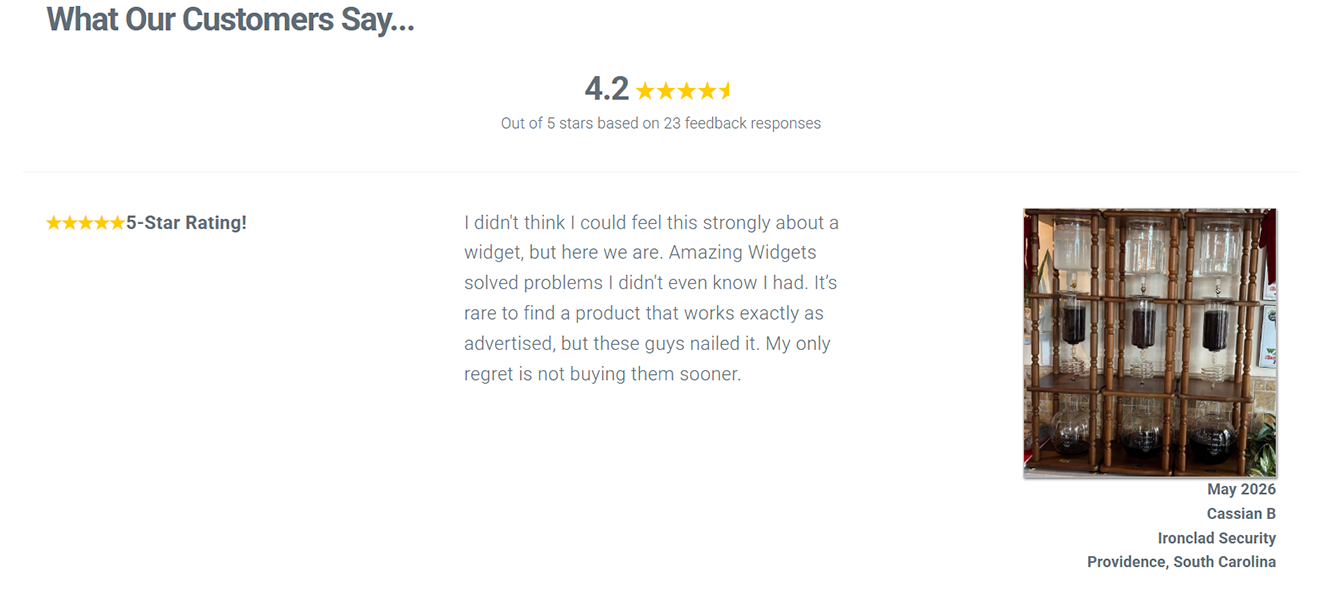 published multi-media testimonial