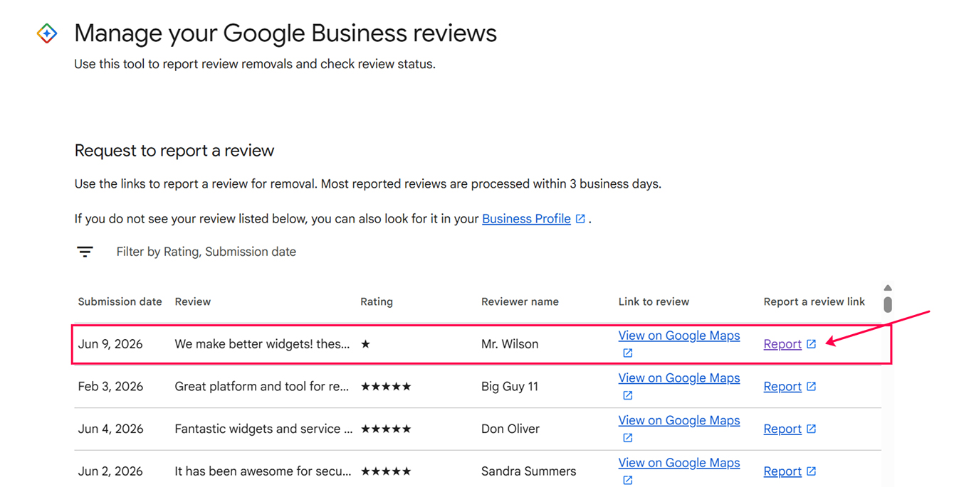 How to request removal of an inappropriate Google reviews using Reputation Management Tool