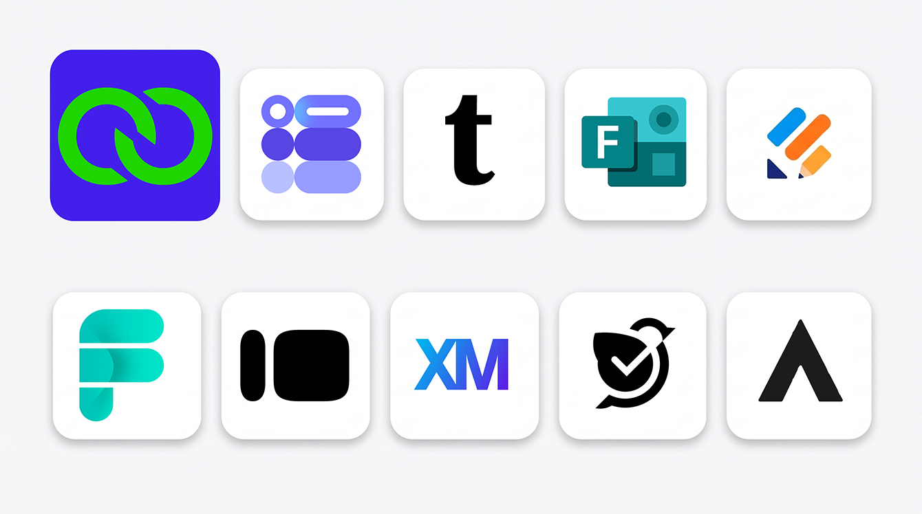 Logos of 10 SurveyMonkey alternatives with LoyaltyLoop highlighted first.